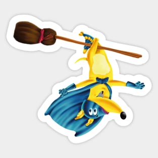 Peppe, the Super Puppy versus Flying Broom Sticker